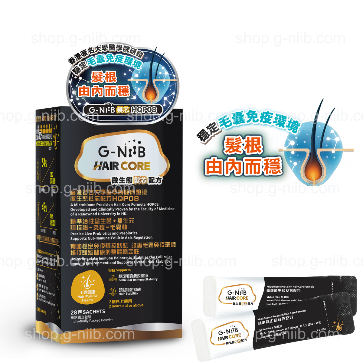 [員工優惠] G-NiiB 微生態髮芯配方 HQP08 (只適用於香港地區)